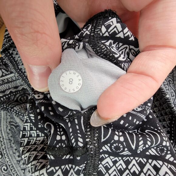 Lululemon Wunder Under High Rise Nulux Entwined Leggings Womens Size 8 Black - Picture 5 of 5